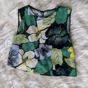 Cropped floral shirt